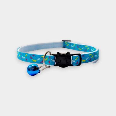 Collier Chat Turquoise avec Papillons
