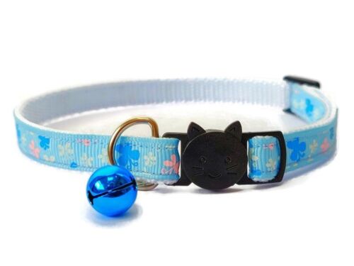 Light Blue with Butterflies - Kitten Collar