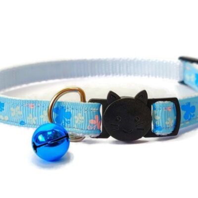 Light Blue with Butterflies - Kitten Collar