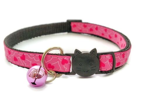 Pink with Love Hearts Cat Collar