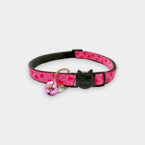 Pink with Love Hearts Cat Collar