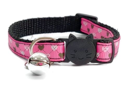 Rose with Small Love Hearts - Cat Collar