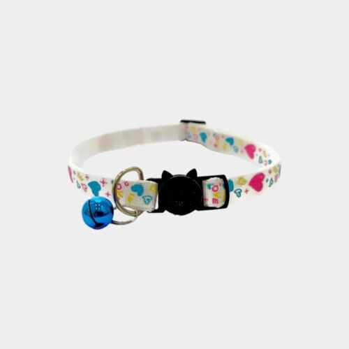 White with Love Hearts - Cat Collar