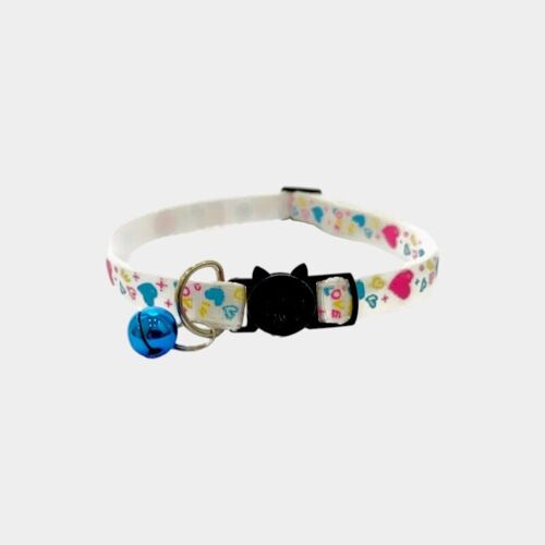 White with Love Hearts - Kitten Collar