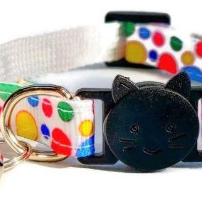 Multi Colour Polka Dot - Cat Collar