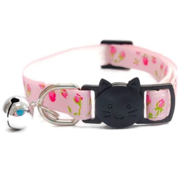 Pink with Red Roses - Kitten Collar