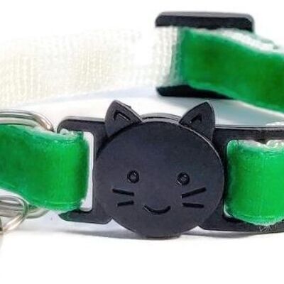 Green Soft Velvet - Cat Collar