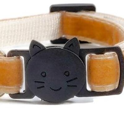 Light Brown Soft Velvet - Cat Collar