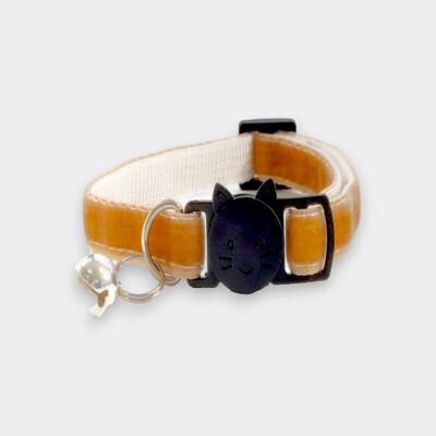 Light Brown Soft Velvet - Cat Collar