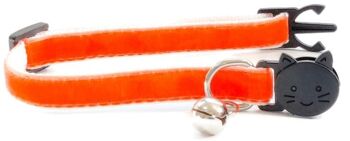 Velours Doux Orange - Collier Chat 2