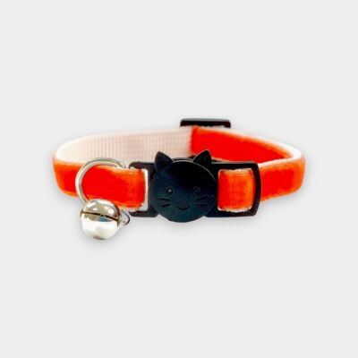 Terciopelo Suave Naranja - Collar De Gatito