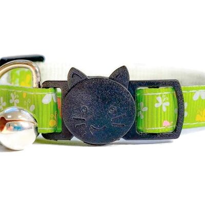 Papillon Vert Clair - Collier Chat