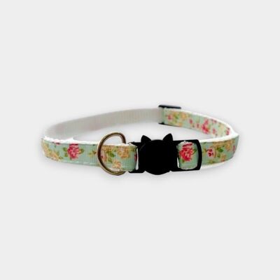 Floral Vert Menthe - Collier Chat