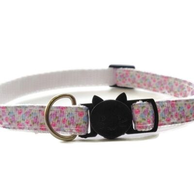 White with Floral - Cat Collar