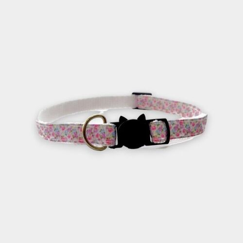 White with Floral - Cat Collar