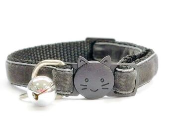 Velours Gris - Collier Chat 1