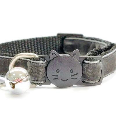 Velours Gris - Collier Chat