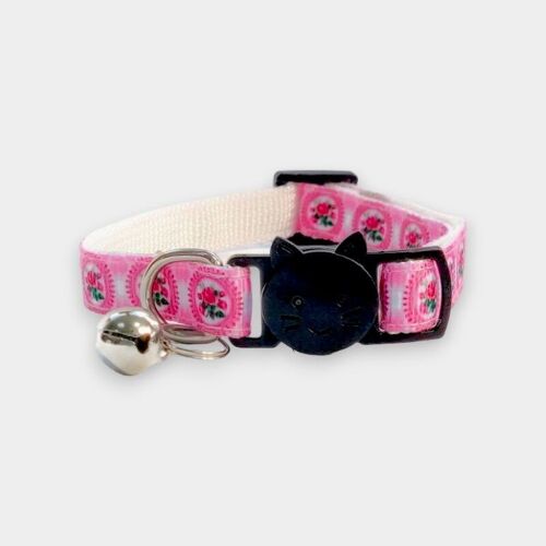 Pink with Roses Print - Cat Collar
