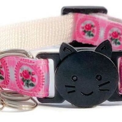 Pink with Roses Print - Kitten Collar