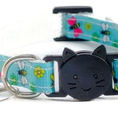 Green with Bee's Print - Cat Collar