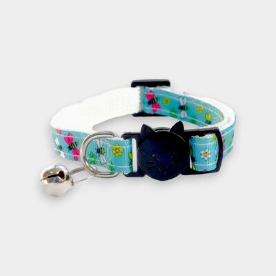 Verde con Estampado de Abejas - Collar para Gatos