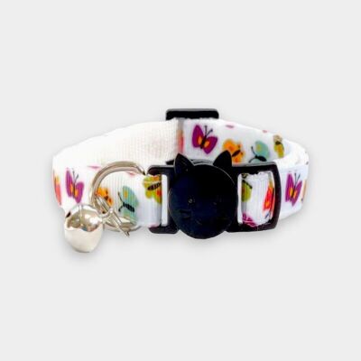 White with Large Butterflies - Cat Collar