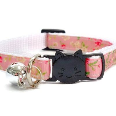 Peach with Rose Floral Print Cat Collar