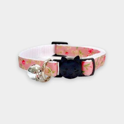 Peach with Rose Floral Print Cat Collar