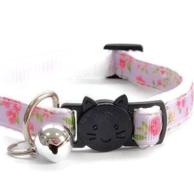 Lilac with Rose Floral Print Cat Collar