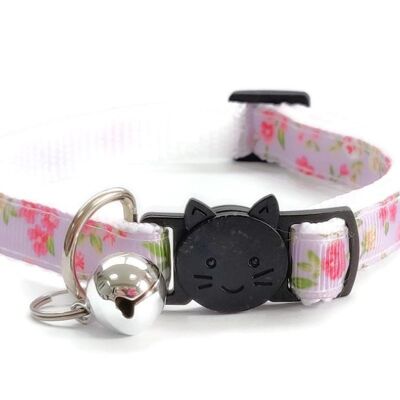 Lilac with Rose Floral Print Kitten Collar