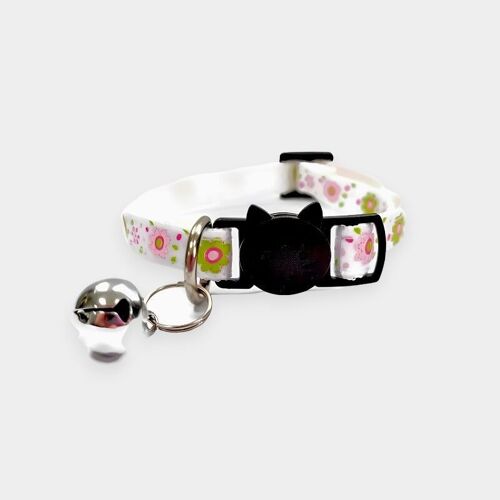 White with Pink/Green Flowers Cat Collar