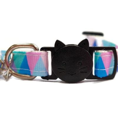 Light Multi Colour Chequered Cat Collar