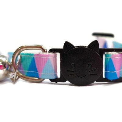 Light Multi Colour Chequered Kitten Collar