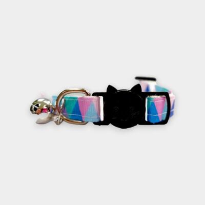 Light Multi Colour Chequered Kitten Collar