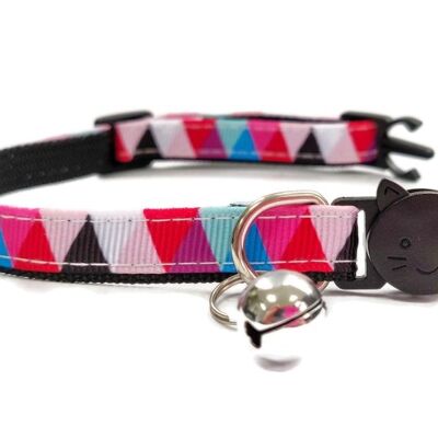 Red Multi Colour Chequered Kitten Collar