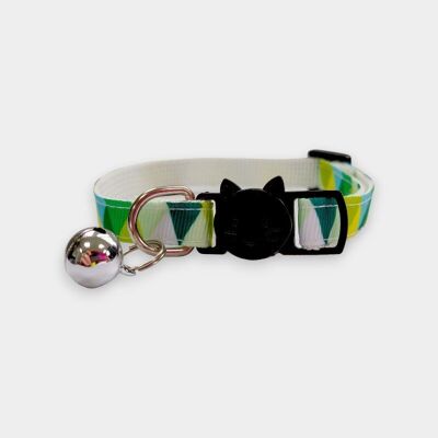 Green Multi Colour Chequered Kitten Collar