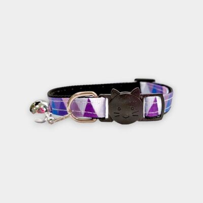 Purple Multi Colour Chequered Kitten Collar