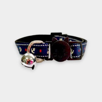 Navy Blue Anchor Kitten Collar