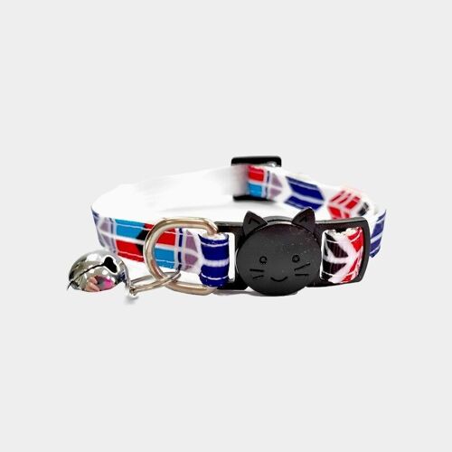 Blue, Red, Black Block Style - Kitten Collar