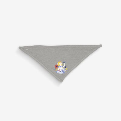 Gray bandana Alice in Wonderland 100% organic cotton certified OEKO-TEX