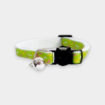 Green with Butterfly Print - Cat Collar