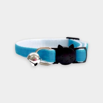 Velours Turquoise - Collier Chat