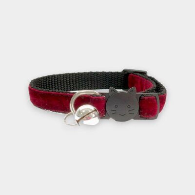 Terciopelo rojo granate - Collar de gato