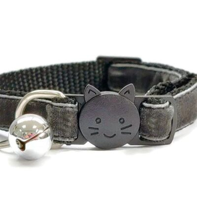 Dark Grey Velvet - Cat Collar
