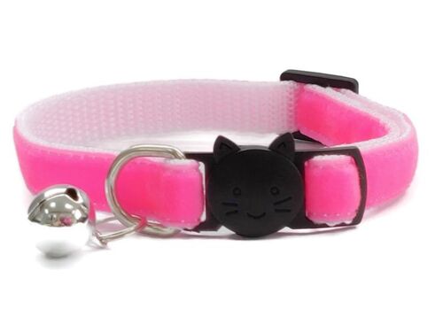 Neon Pink Velvet - Cat Collar