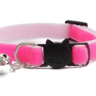 Velours Rose Fluo - Col Chaton