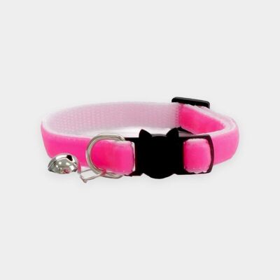 Neon Pink Velvet - Kitten Collar