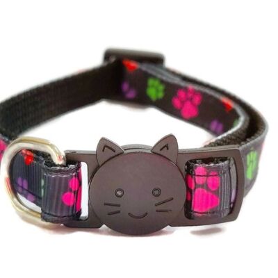 Multi Colour Small Paw Print Cat Collar