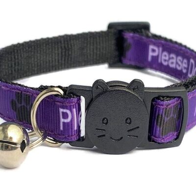 Please Do Not Feed Me' Cat Collar - Purple