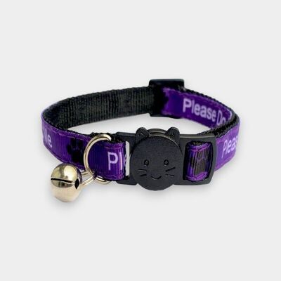 Please Do Not Feed Me' Cat Collar - Purple